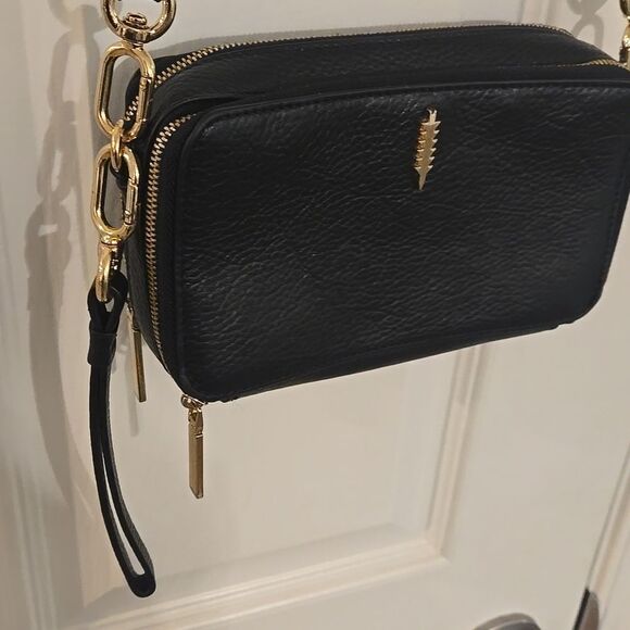 Thacker Black Leather Crossbody Bag - Picture 8 of 9